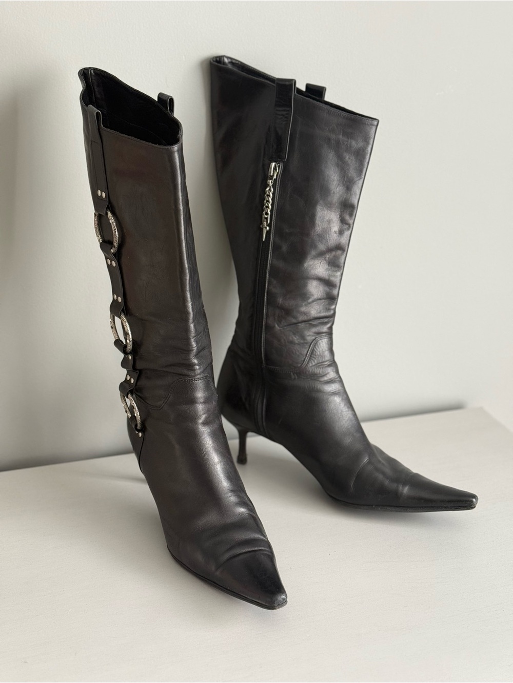 CESARE PACIOTTI Black Leather Boots